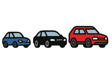 Fototapeta premium Vector illustration of a car delivery icon in various styles, including two-colored and black versions, designed in filled, outline, line, and stroke styles for use in web, mobile, and UI