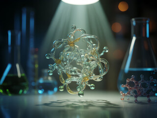 실험실의 복잡한 분자