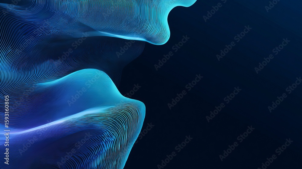 Poster abstract blue digital wave background modern elegant design technology lines pattern texture smooth 