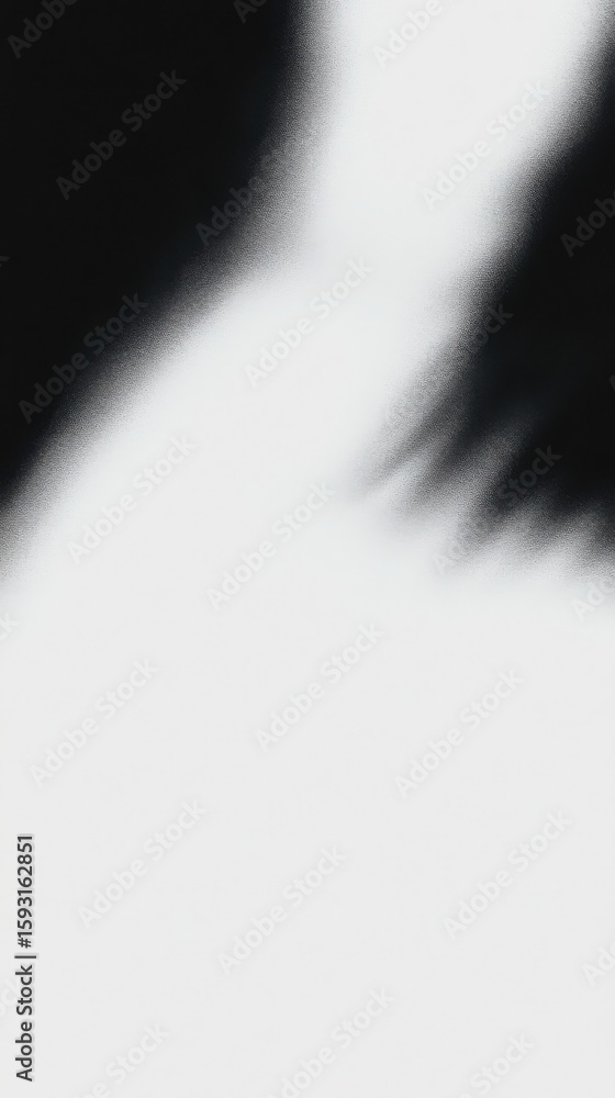 Poster abstract black and white gradient with grunge texture forming an ink splash like design. artistic da