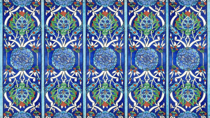 The Eternal Geometry - Ottoman Harmony in Blue Decorative Tiles