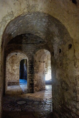 inside view of castle of Porto Palermo, near Himara city, Albanian riviera