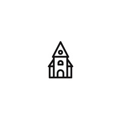 Simple house icon stands centered isolated plain drawing details