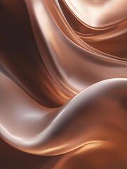 Smooth curves in mocha mousse tones flowing like waves with soft light and organic texture Generative AI
