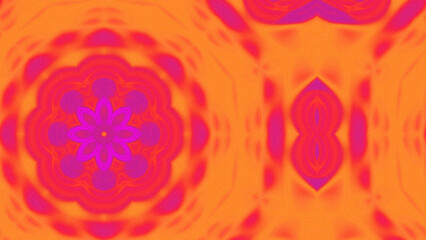 Abstract Radiant Burst with Soft Grain Texture, Symmetrical Glow Pattern in Psychedelic Style, Radiating Circular Abstract with Subtle Noise, Kaleidoscopic Starburst with Gradient Flow