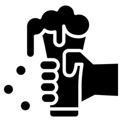 Beer Foam glyph icon, mini illustration for relaxation, party, pubs and bars UI, UX kit, app and web development, digital or print.