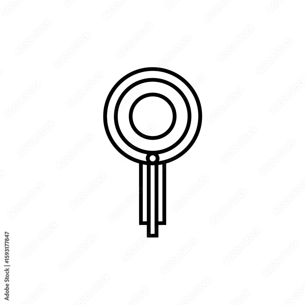 Poster Rounded lollipop design stands isolated white background minimalist rendering simple style graphic element