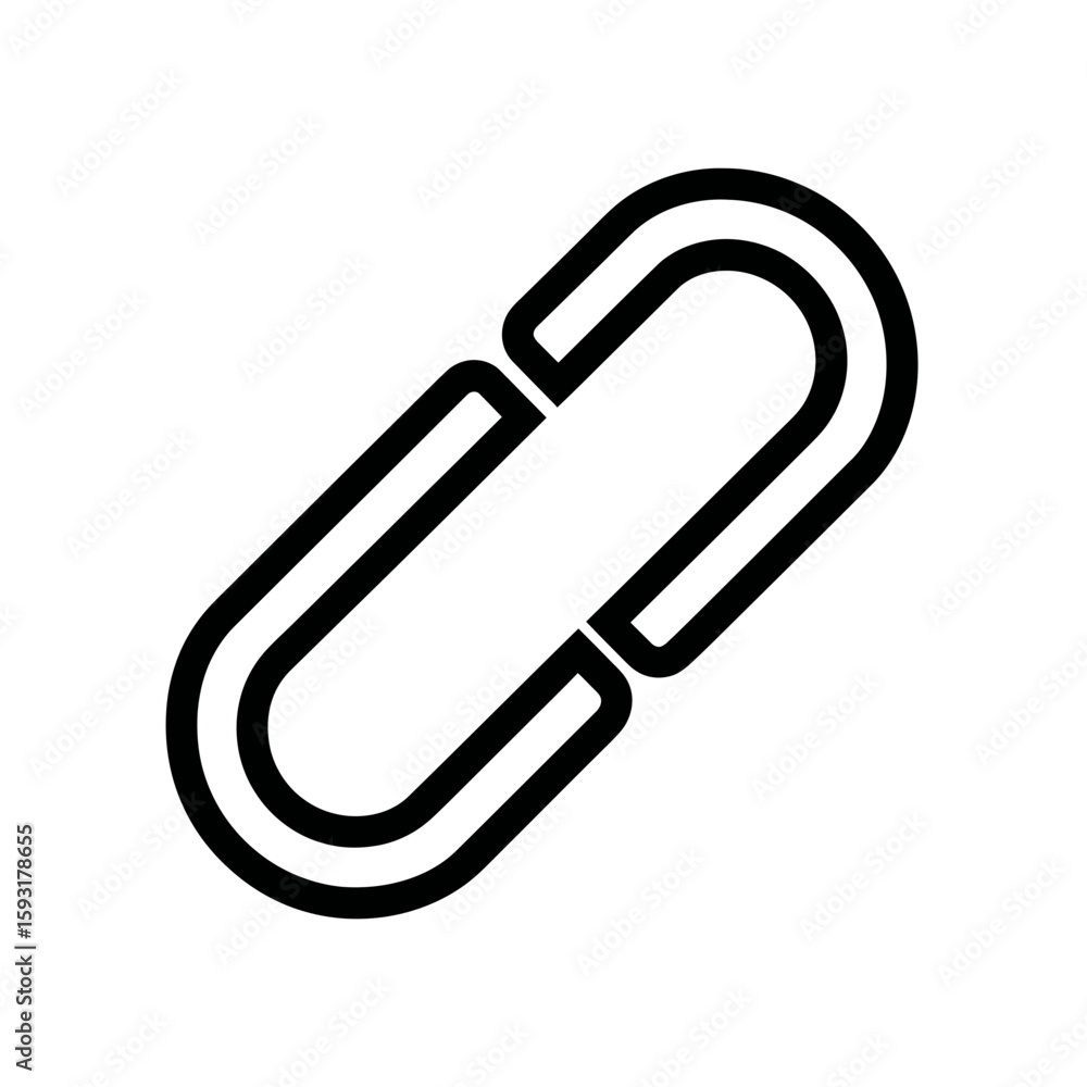 Aufkleber black link connects objects isolated white background connection concept design element