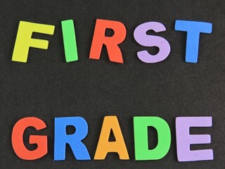 Multicolored eva foam letters form the expression 