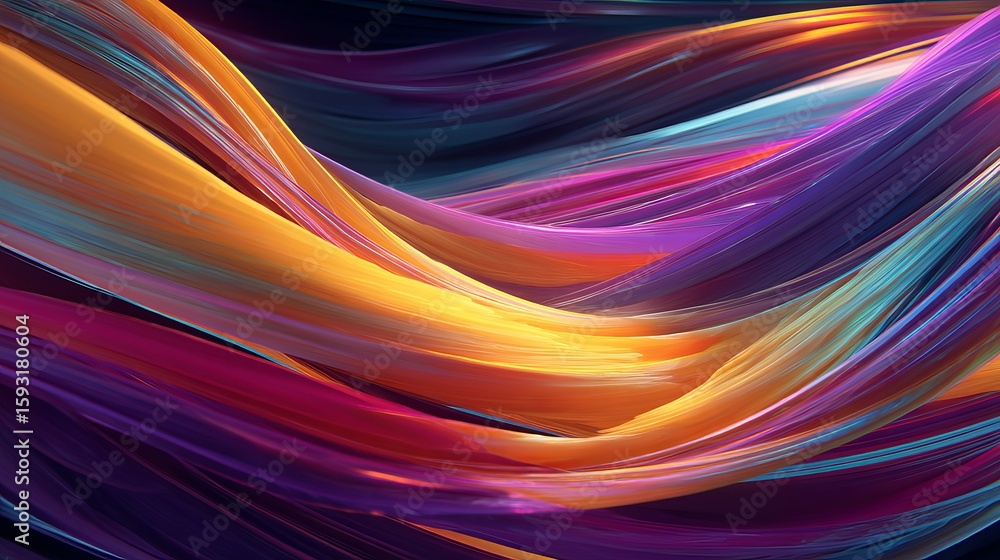 Aufkleber abstract colorful swirling lines vibrant gradient background digital art design texture illustration