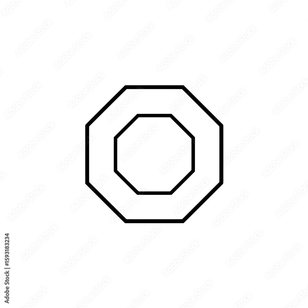 Poster octagon shape nests inward on white background geometric style display