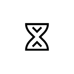 Hourglass graphic symbolizes duration passing in simple white background