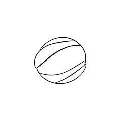 Contoured melon drawing shows segments minimalist flat white scene