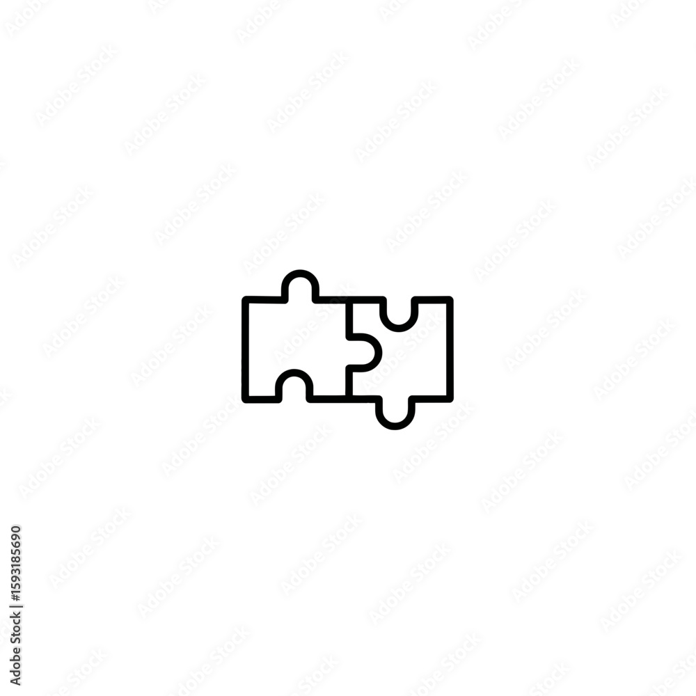 Poster connected jigsaw pieces unite symbolizing problem solving simple design