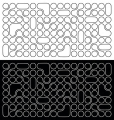 Abstract Rounded Line Pattern. Geometric Minimal Grid Design on Light and Dark Backgrounds. Vector illustration.