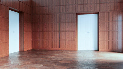 Large luxury modern bright interiors Living room mockup illustration 3D rendering image