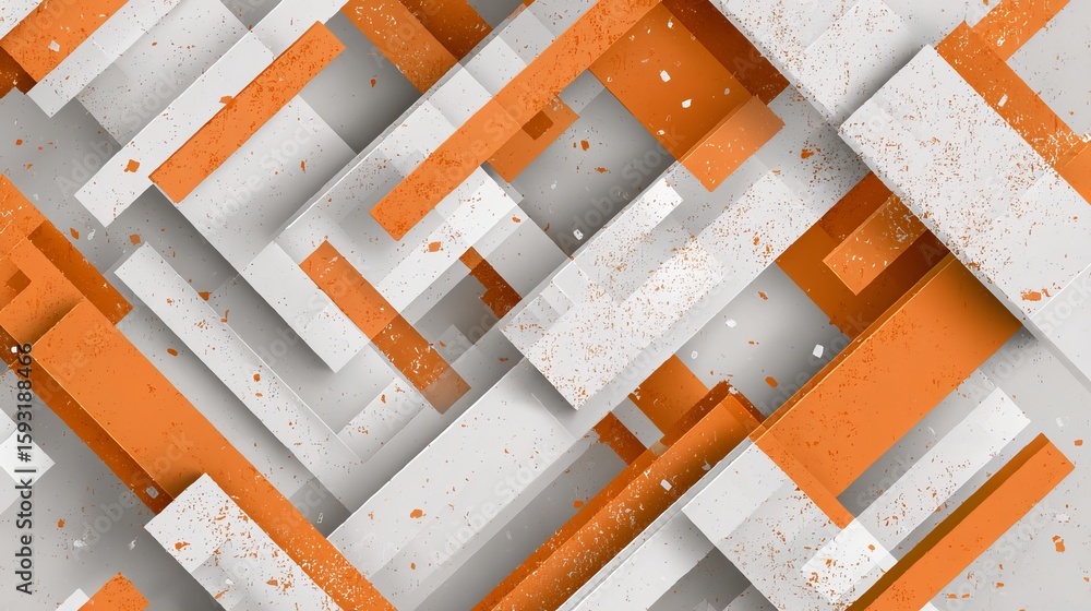 Aufkleber abstract geometric orange and white rectangular shapes modern design background texture digital art 