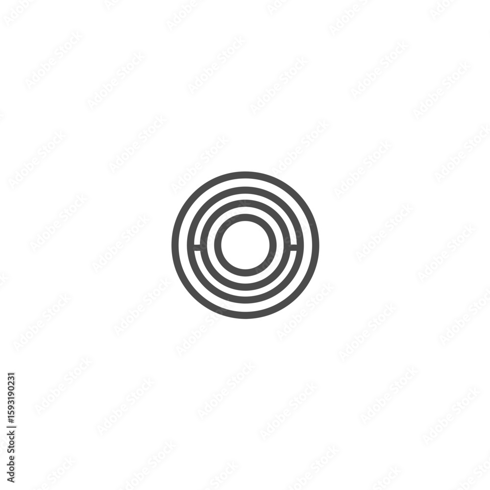 Poster concentric circles create pattern abstract minimalist white background geometric
