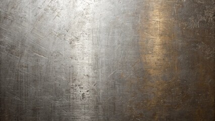 A closeup of a scratched and weathered metal surface, revealing a rich texture with shades of gray and bronze