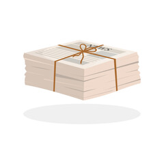 Pile Of Newspaper Icon Vector Design.