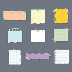 Set Of Sticky Note Icon Vector Design.