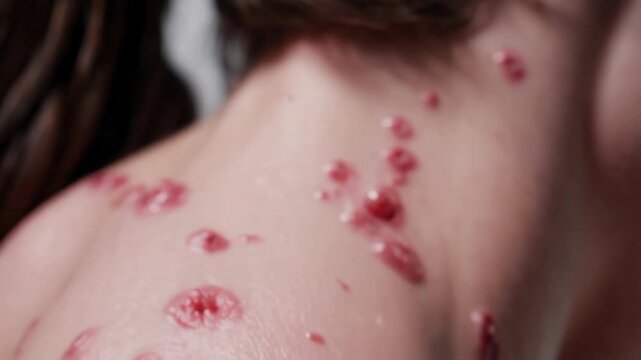 Monkeypox virus showing pustules on skin