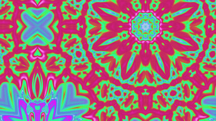 Abstract Radiant Burst with Soft Grain Texture, Symmetrical Glow Pattern in Psychedelic Style, Radiating Circular Abstract with Subtle Noise, Kaleidoscopic Starburst with Gradient Flow