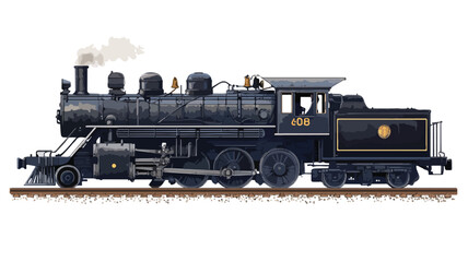 Obraz premium Wide Angle Train Locomotive Centered