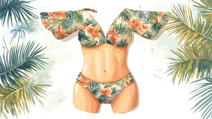 Tropical Palm Tree Swimwear Composition