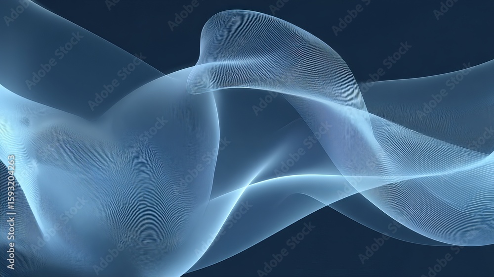 Poster abstract blue wave design elegant flowing lines smooth swirling texture subtle gradient background d