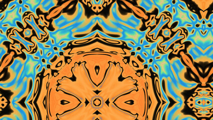 Abstract Radiant Burst with Soft Grain Texture, Symmetrical Glow Pattern in Psychedelic Style, Radiating Circular Abstract with Subtle Noise, Kaleidoscopic Starburst with Gradient Flow