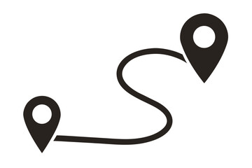 The vector map pointer icon is a key web symbol for GPS and internet location