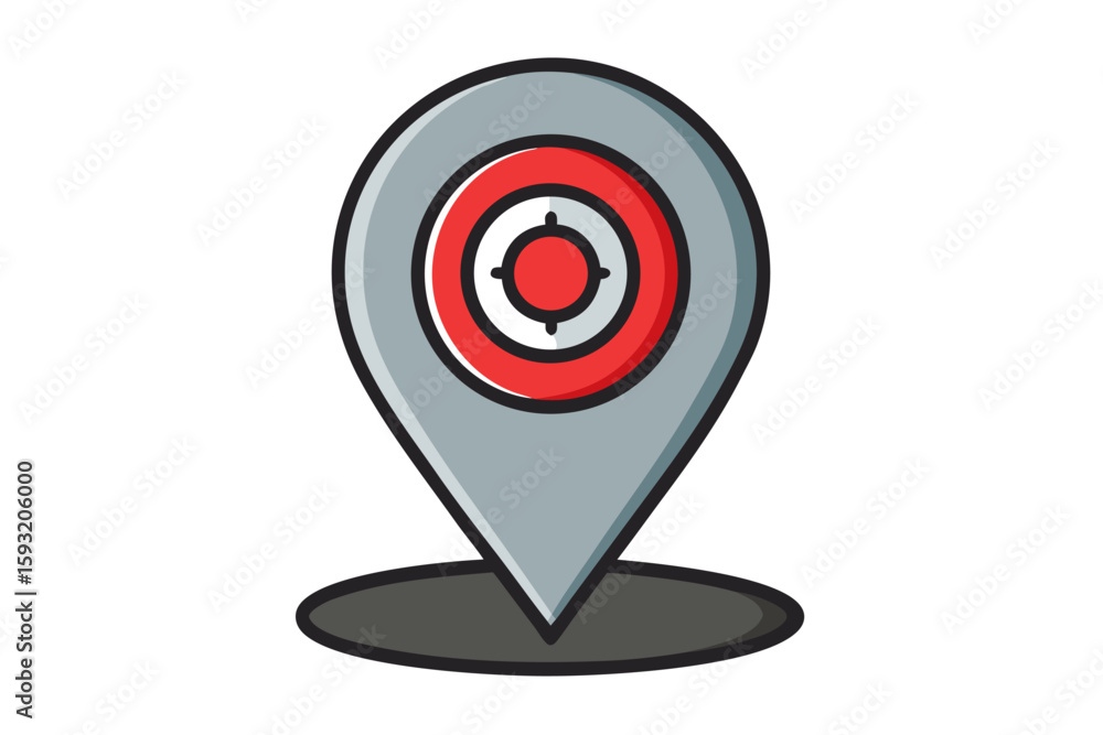 Aufkleber a 3d render of a target map pointer icon, signifying business aim and success on a clean white backg