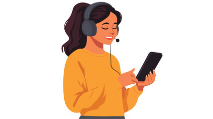 Professional Female Operator Character Illustration