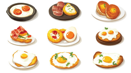 Variety of Fried Eggs Set