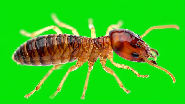 3D Render of Nasutitermes Termite Insect Isolated on Green Screen for Wildlife Production