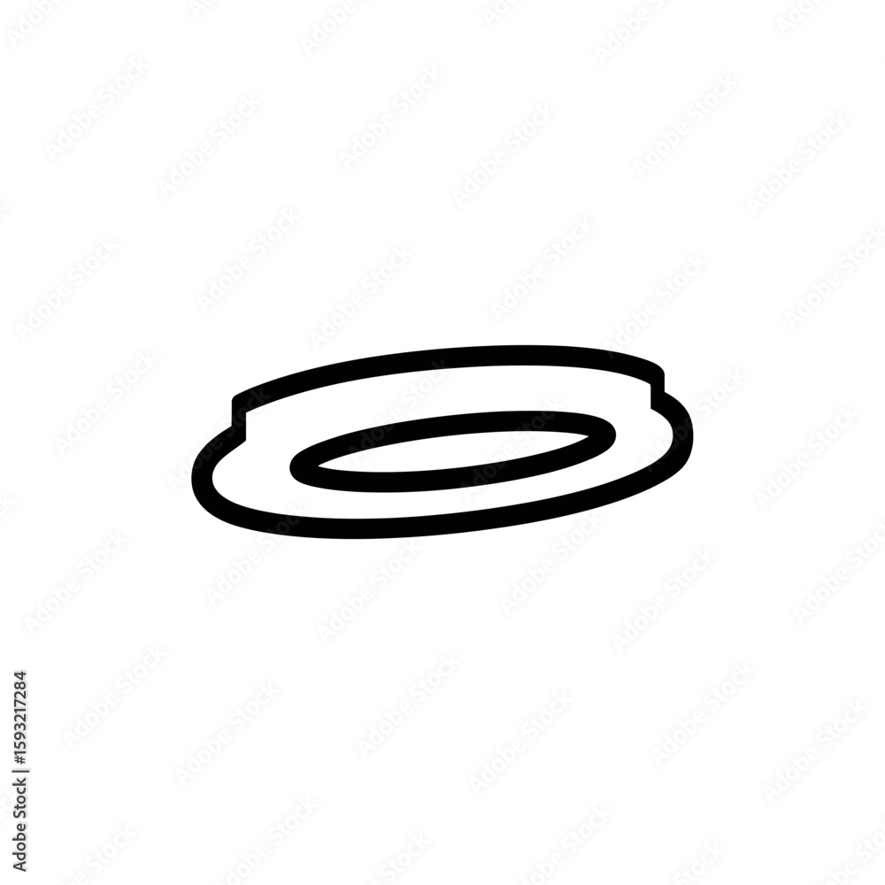 Poster ring outline depicts shape with minimalistic design on white background simplicity graphic