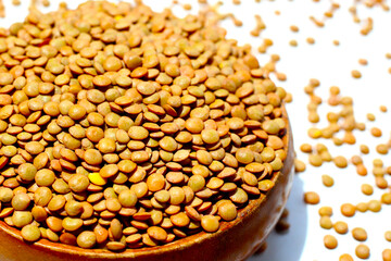 Lentils are small brown legumes rich in protein and fiber