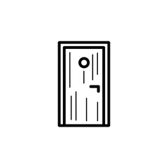 Wooden door closes access inside home simple isolated white background design element
