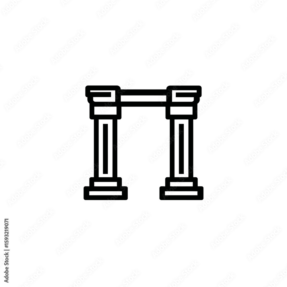 Aufkleber architectural arch stands structured building design minimalist style white background simple outlin