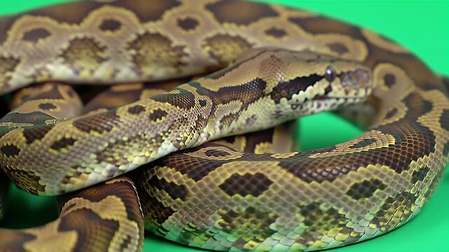 Detailed 3D Rendered Woma Python Isolated on Green Screen