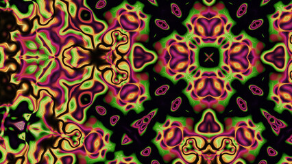 Abstract Radiant Burst with Soft Grain Texture, Symmetrical Glow Pattern in Psychedelic Style, Radiating Circular Abstract with Subtle Noise, Kaleidoscopic Starburst with Gradient Flow