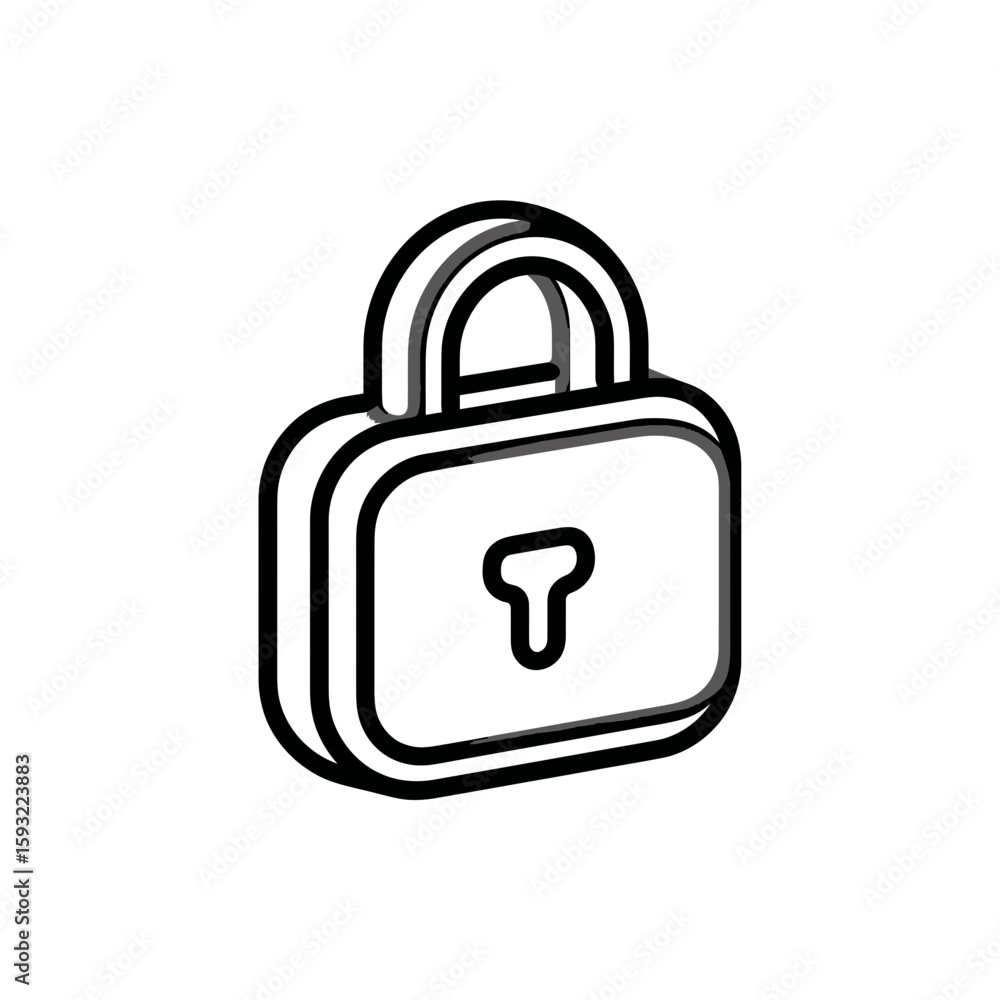 Poster lock icon secures data abstractly isolated white backdrop simplicity detail