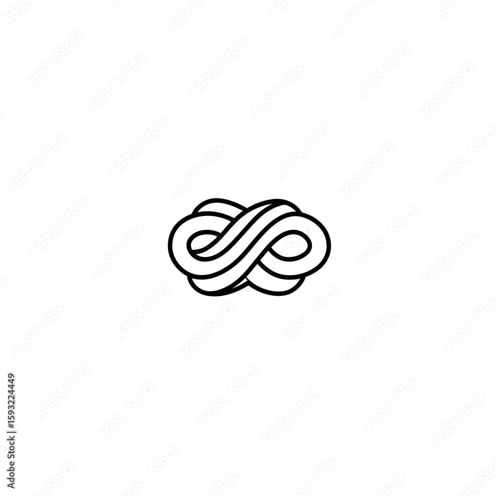 Poster abstract shape outlines looping infinite knot in clean scene simplicity