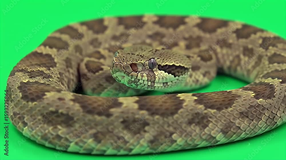 Poster mentawai island pit viper in 3d realistic render isolated on green screen for wildlife productions a