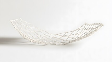 Obraz premium Abstract White Knotted Net Hammock Design 3D Render