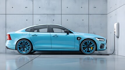 Ev charging station, green energy power.Electric charger machine for electric vehicles (EV), technological innovation for smart vehicles that can use electric energy as fuel to drive.