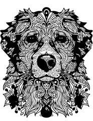tattoo, vector, head, tiger, animal, illustration, wild, cat, lion, art, face, wolf, design, black, drawing, mammal, tribal, skull, logo, symbol, predator, dog, nature, power, wildlife