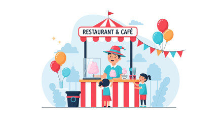 Delightful Day At Fairground With Sweet Treats And Cheerful Atmosphere