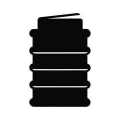 Clean black silhouette of three books stacked vertically for graphic design projects